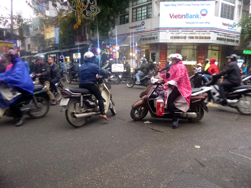hanoi, vietnam, bikes, scooters