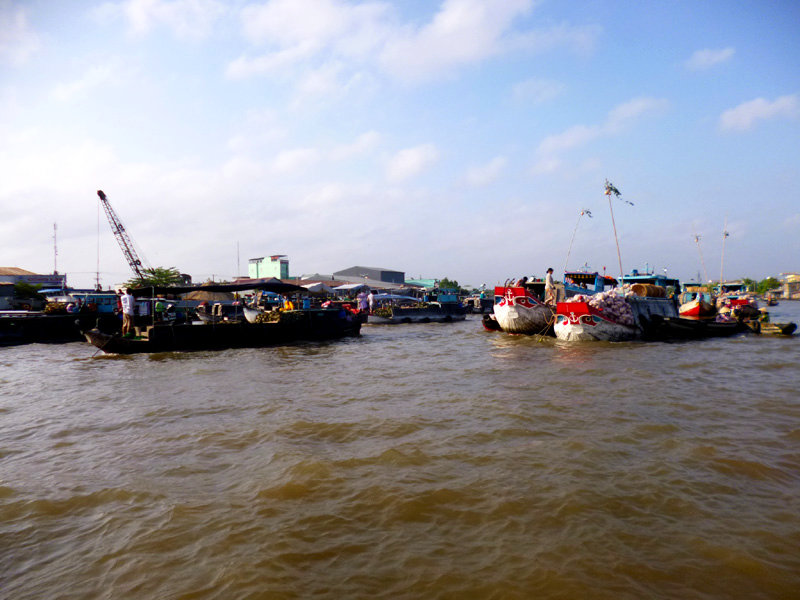 Floating market, Mekong River, Vietnam