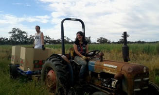 Tractor driving, farm work, Mildura, Australia
