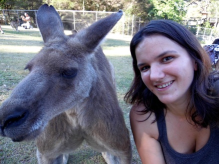 Kangaroo selfie, Lone Pine Koala Sanctuary, Brisbane, Australia