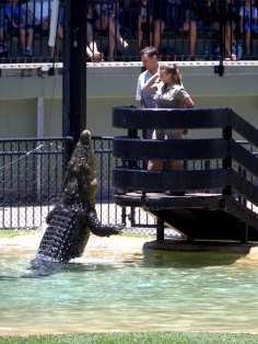 Australia Zoo crocodile show with Bindi Irwin