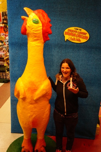World's largest rubber chicken, rubber chicken museum, Seattle, USA