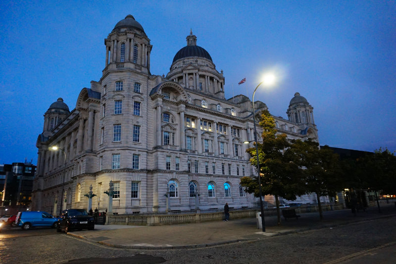 Liverpool building on waterfront, England