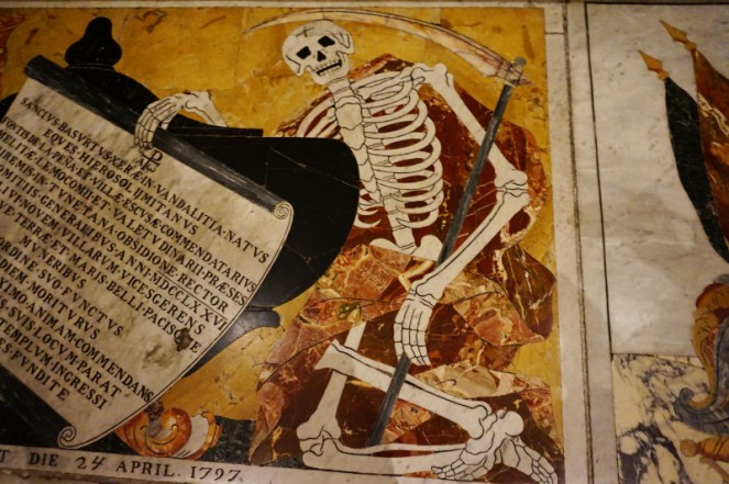 Skeleton murals at St John's Co-Cathedral, Valletta, Malta