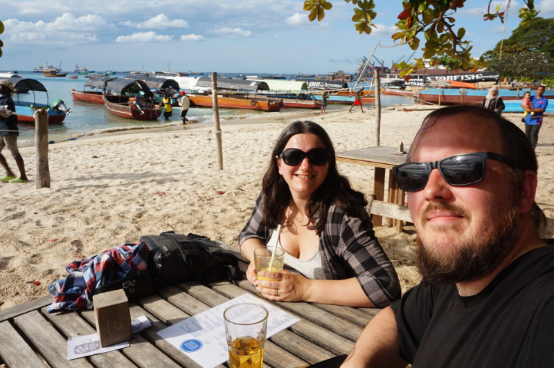 Drinks on the beach, Stone Town, Zanzibar, Tanzania