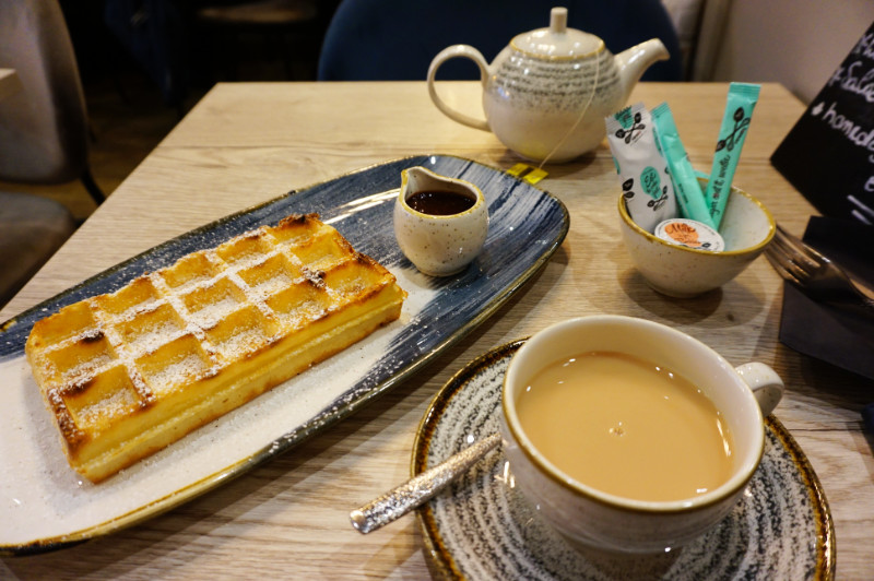 Tea and Belgian waffles in Ghent, Belgium