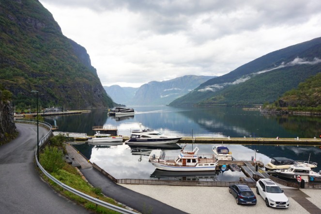 View from our accommodation in Flam, Norway