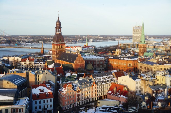 View of Riga from St Peter's Church tower, Riga, Latvia